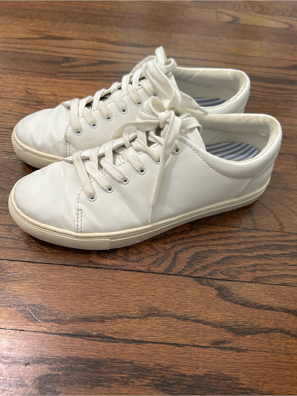 J. Crew White Leather Low-Top Sneakers